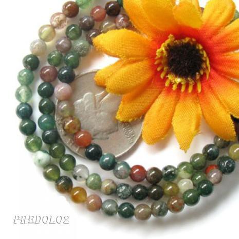 Blood Agate Round Gemstones Loose Beads Strand 4mm / 15.5 Inch