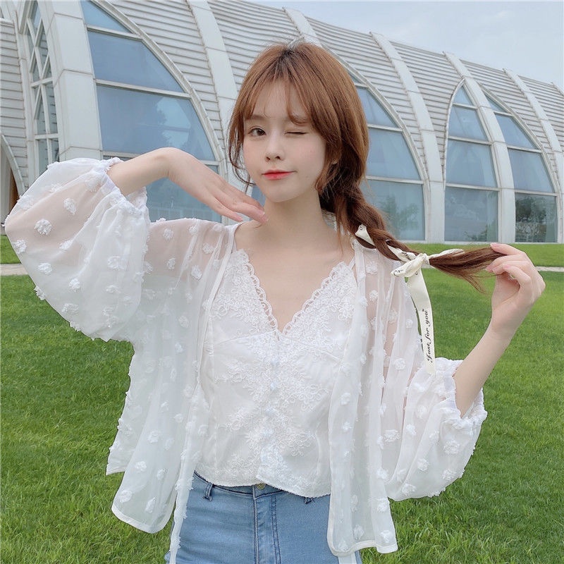 Áo Khoác cardigan Ngắn Vải chiffon Mỏng Chống Nắng Thời Trang Mùa Hè Cho Nữ