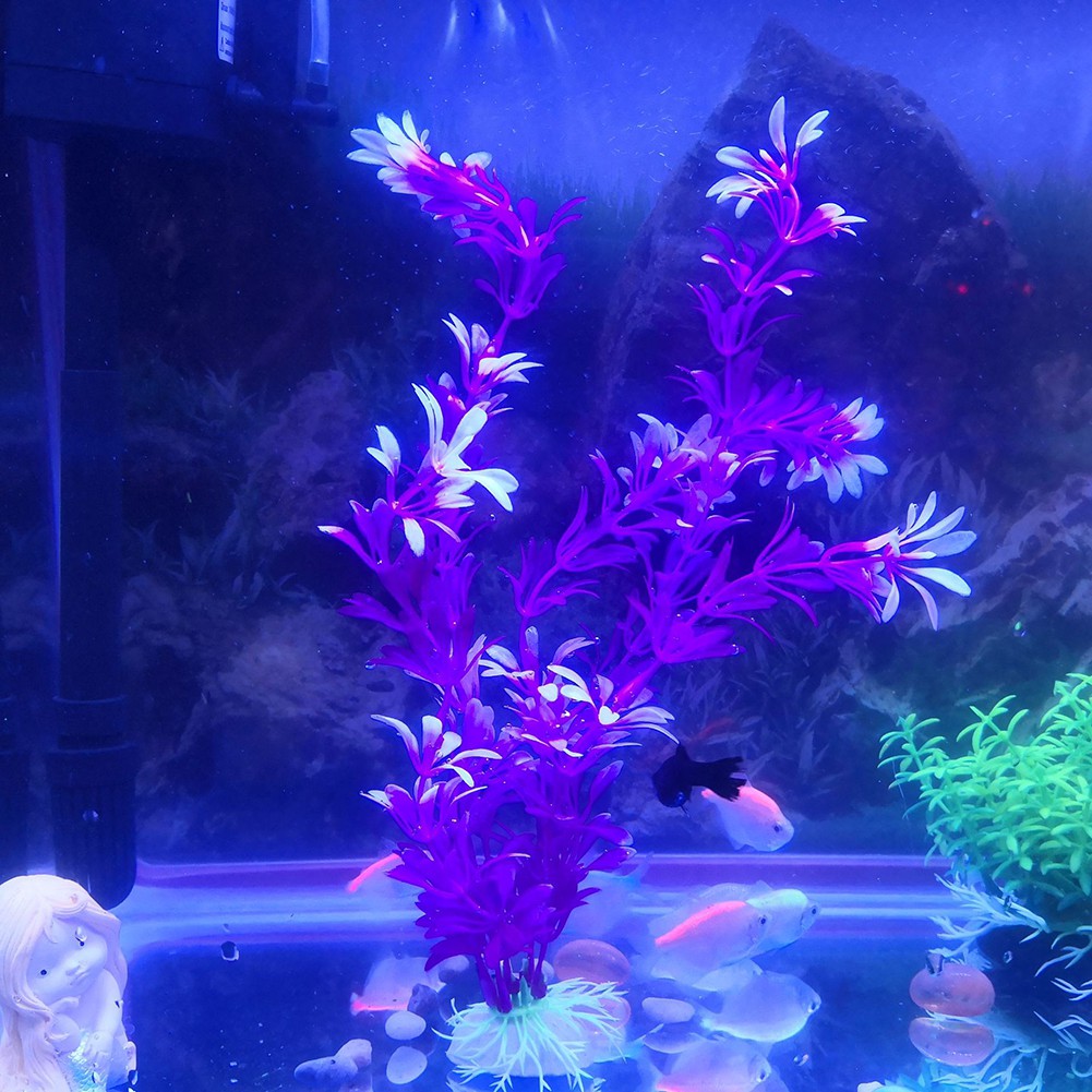 1 / 6 Cây Cỏ Nhân Tạo Trang Trí Bể Cá 30cm