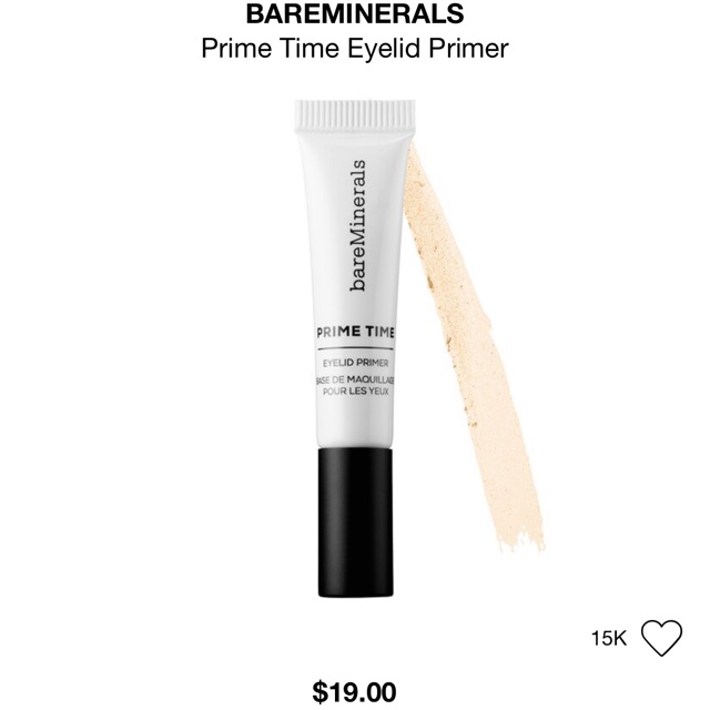 Kem lót mắt khoáng BAreminerals PRIME TIME EYESHADOW PRIMER (1.5ml = 1/2 Fullsize) | BigBuy360 - bigbuy360.vn