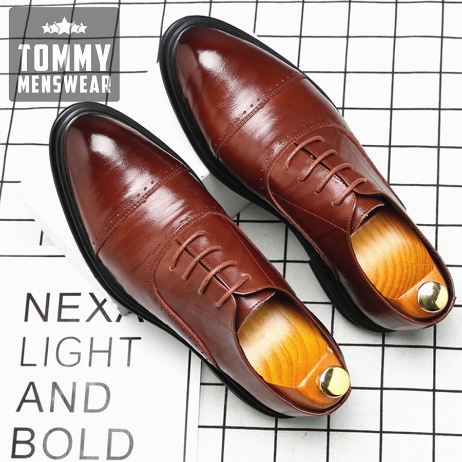 Giày Da Nam Đẹp - TẶNG TẤT - Giày Da Bò Nam Oxford Sang Trọng Đẳng Cấp GD91