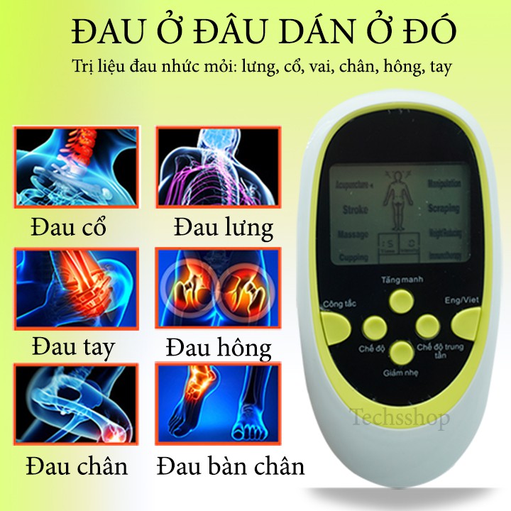 Máy Massage Xung Điện 8 Miếng Dán Pin Tiểu - Máy Mát Xa Trị Liệu