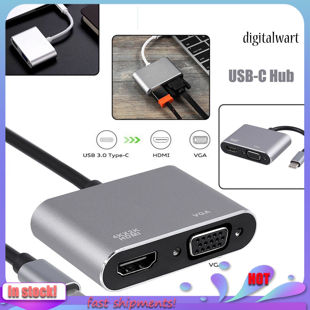 Dây Cáp Chuyển Đổi Usb 3.1 Type C Sang Vga Hdmi-compatible 4k