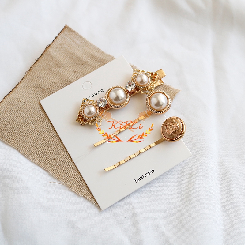 Bộ 8 Kẹp Tóc Đính Ngọc Trai Phong Cách Hàn Quốc Cho Nữ