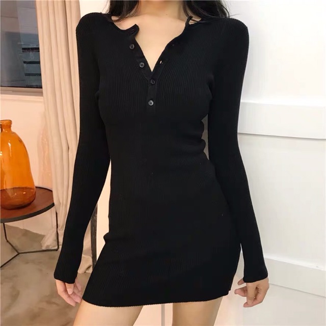 Váy len tăm body dài tay