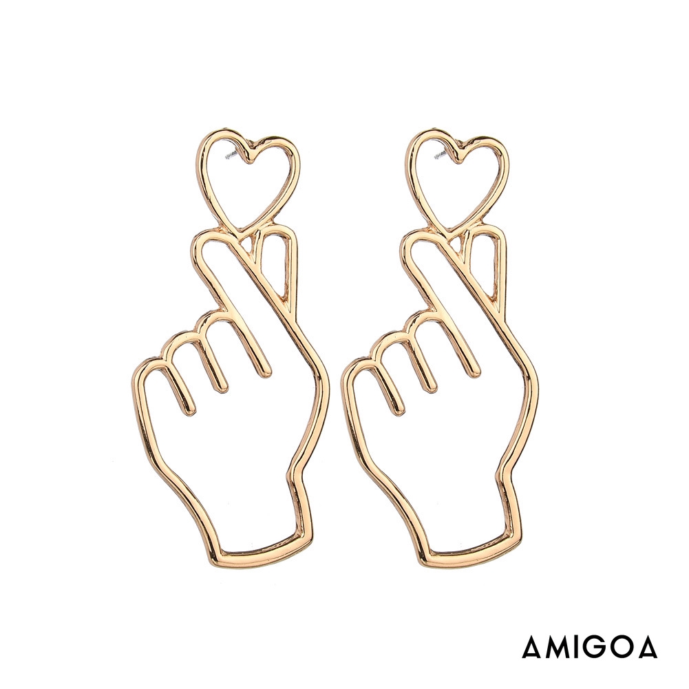 Bông Tai Kim Loại Hình Trái Tim Xinh Xắn Cho Nữ