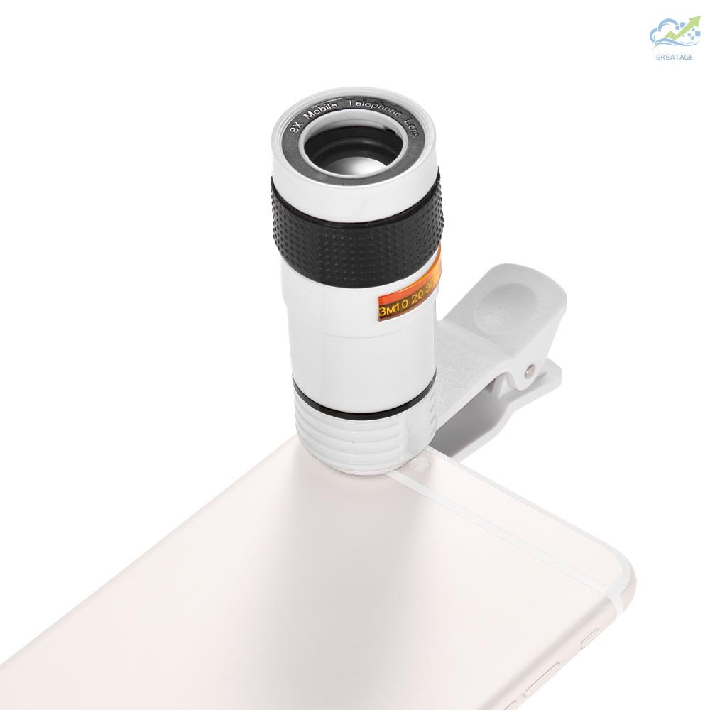 GG 8X Zoom Optical Smartphone Telephoto Lens Portable Mobile Phone Telescope Lens with Clip Universal for     HTC Most Phones
