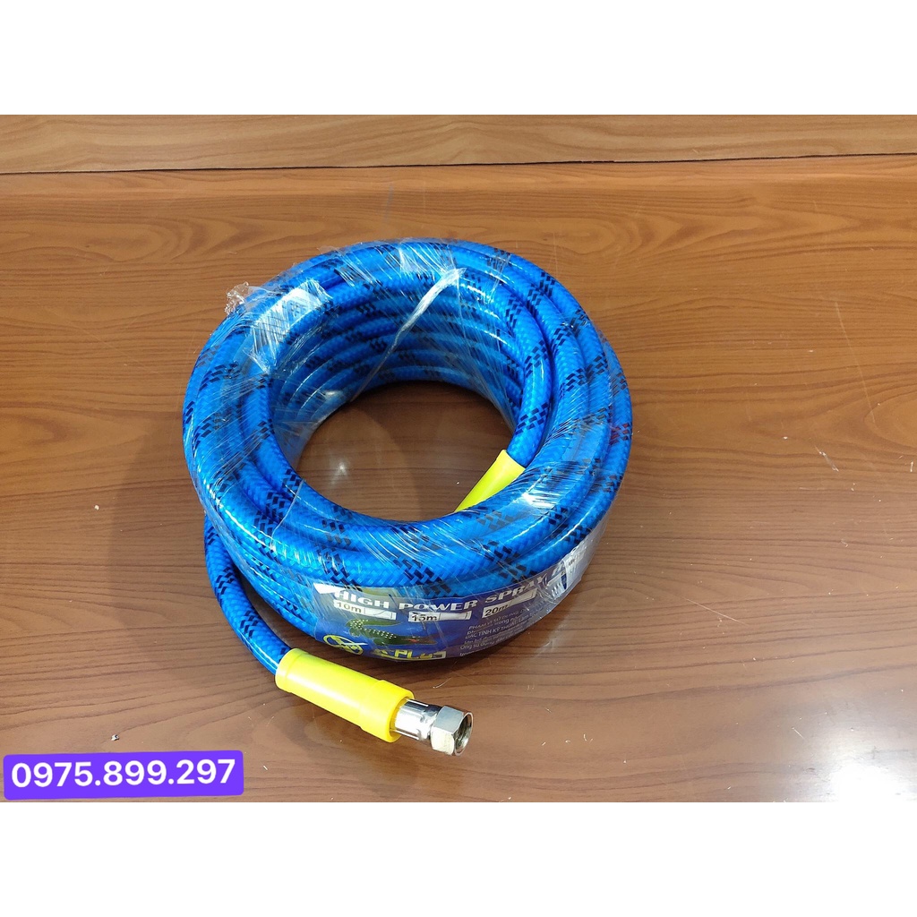 Dây rửa xe áp lực cao 5 lớp - cho máy đầu rửa xe motor rời . Dây 10M - 15M và 20M