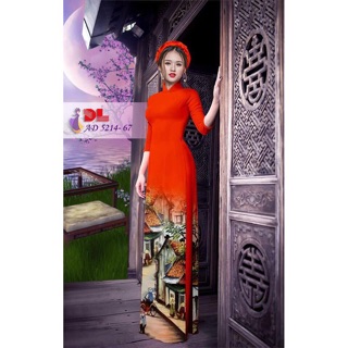 Vải áo dài 3d phố cổ hà nội