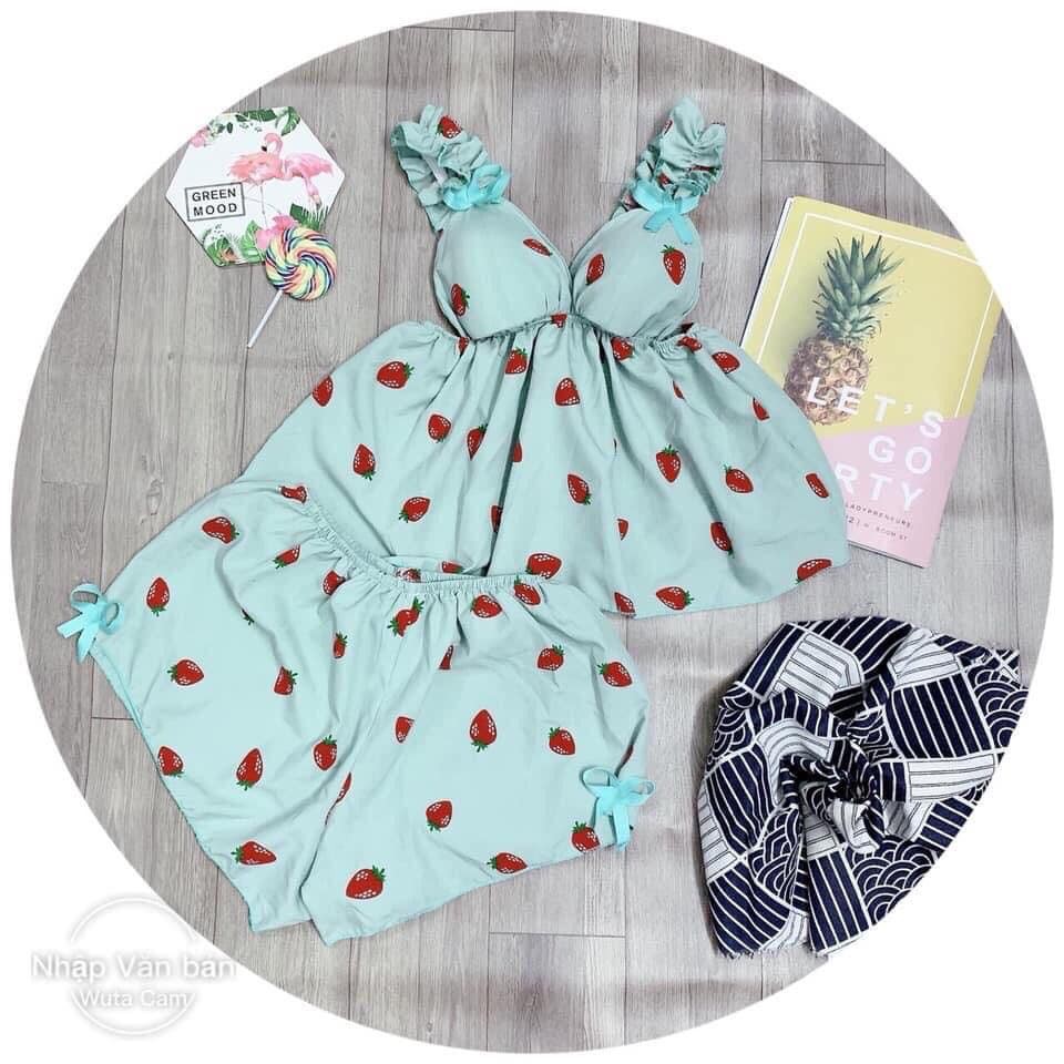 Đồ ngủ sexy 🍓 FREE SHIP🍓Đồ ngủ sexy dâu đùi kate lụa freesize<60kg | BigBuy360 - bigbuy360.vn