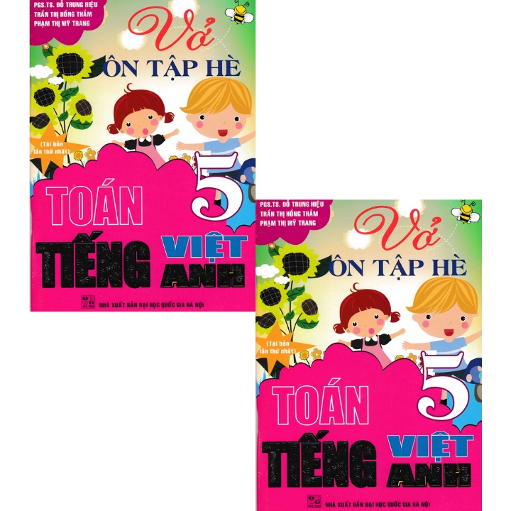 Sách Bổ Trợ  - Vở Ôn Tập Hè Toán - Tiếng Việt - Tiếng Anh Lớp 5 (Biên Soạn Theo Chương Trình GDPT Mới) - Newshop