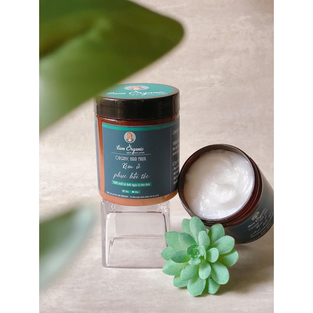 [ PHỤC HỒI TÓC HƯ TỔN, KHÔ XƠ]  KEM Ủ PHỤC HỒI TÓC Organic Hair Mask - handmade by Lam Organic