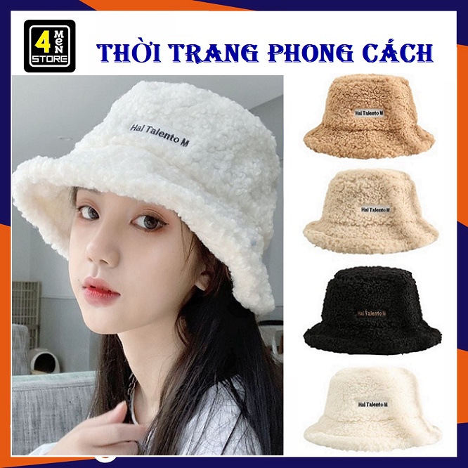 Mũ nón len nữ Hàn Quốc bucket lông cừu / Mũ bucket vành cụp / Nón tai bèo chất Len Nỉ cao cấp form unisex nam nữ
