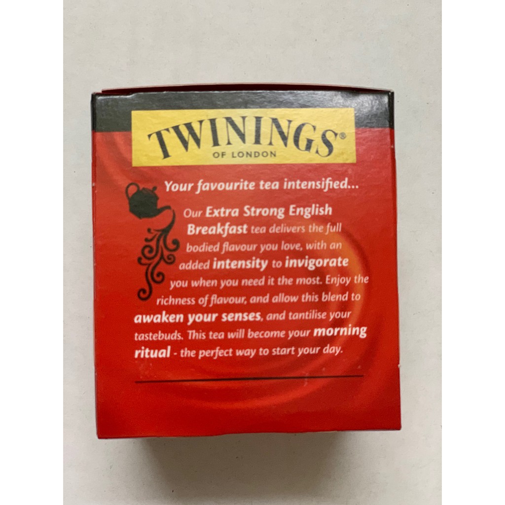 Trà túi lọc Twinings Of London English Breakfast Extra Strong (Dùng pha trà sữa, hồng trà,...)