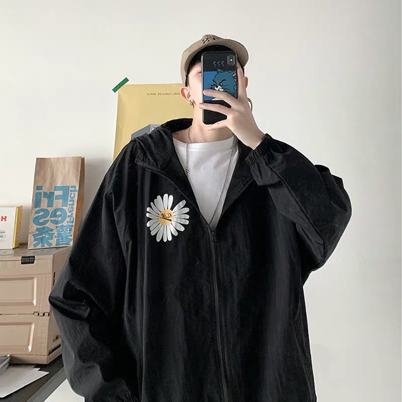 Áo khoác dù unisex form rộng Cặp Hoa Cúc, nam nữ ulzzang WIND | BigBuy360 - bigbuy360.vn