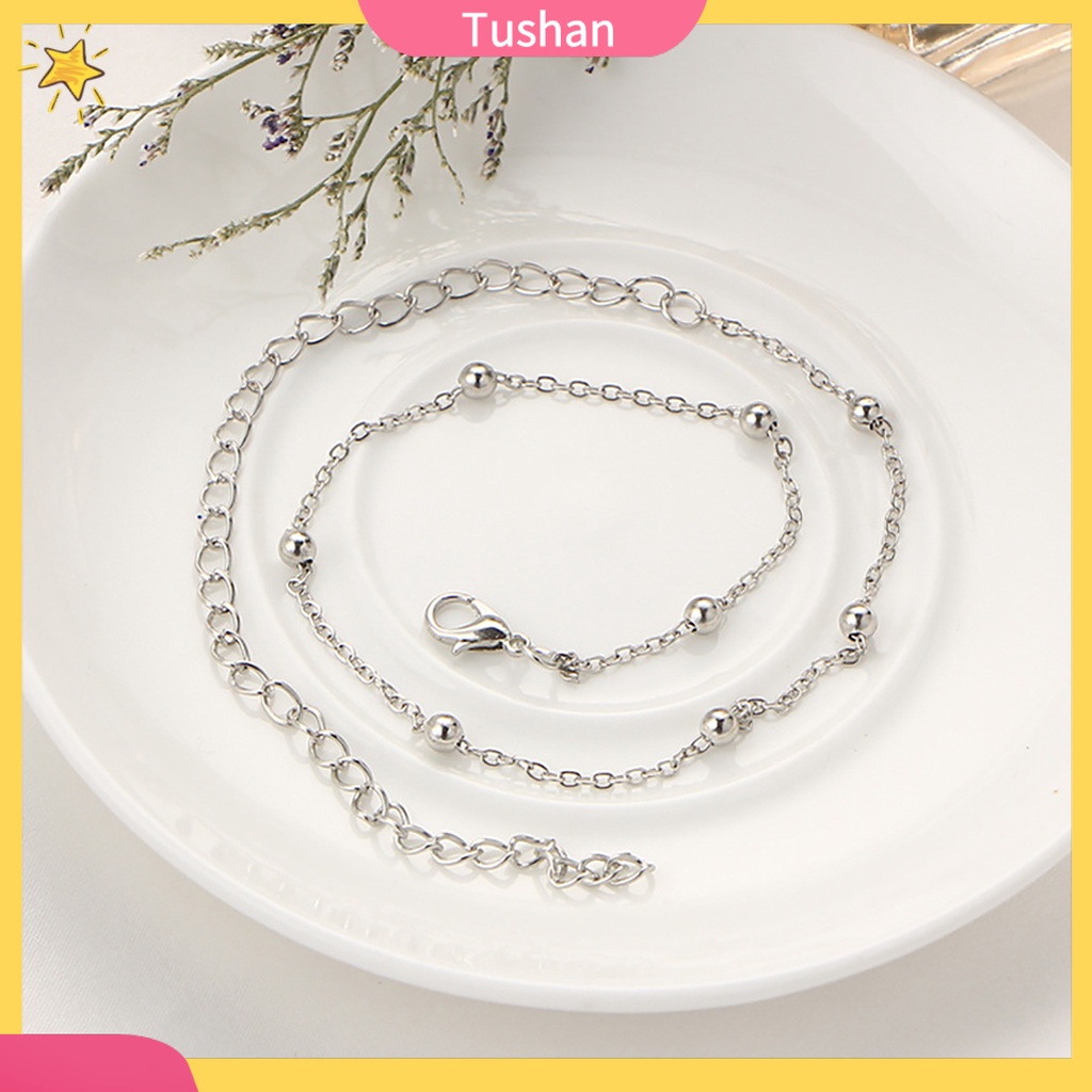 TUSH_Women's Fashion Beaded Chain Choker Satellite Chain Minimal Delicate Necklace