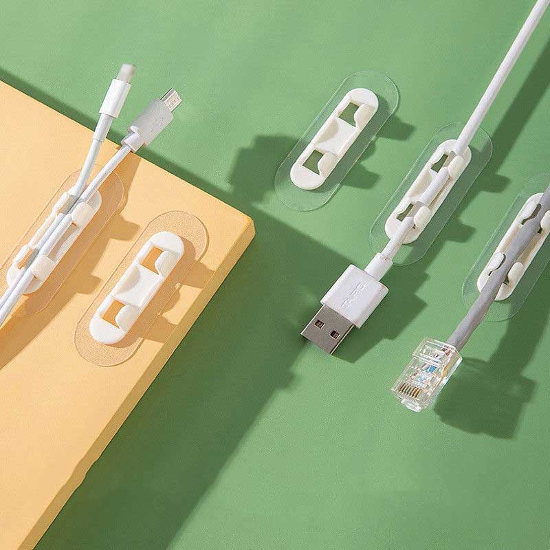 Dụng Cụ Sắp Xếp Dây Cáp Sạc / Kẹp Cố Định Dây Cáp Sạc USB Tự Dính Để Bàn