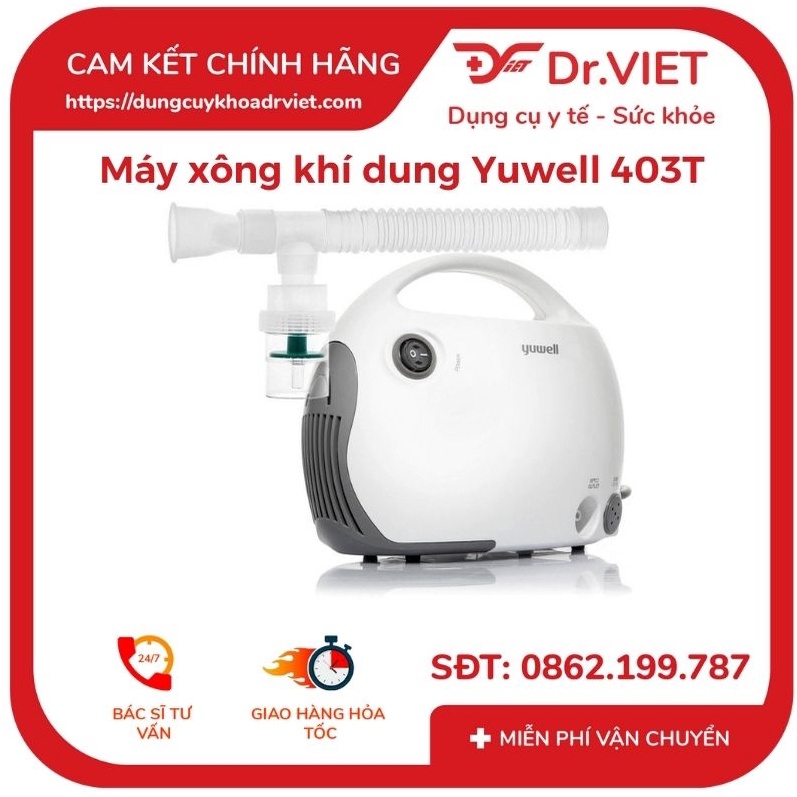 [Chính hãng] Máy xông khí dung Yuwell 403T - Nhỏ gọn dễ mang theo dễ sử dụng, hỗ trợ điều tri các bệnh về đường hô hấp