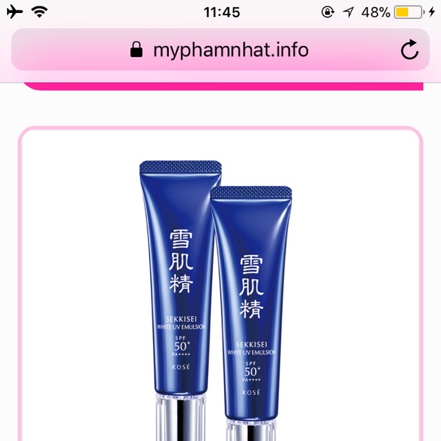 Dưỡng trắng ngày Kose sekkisei white Uv e mulsion spf+/50
