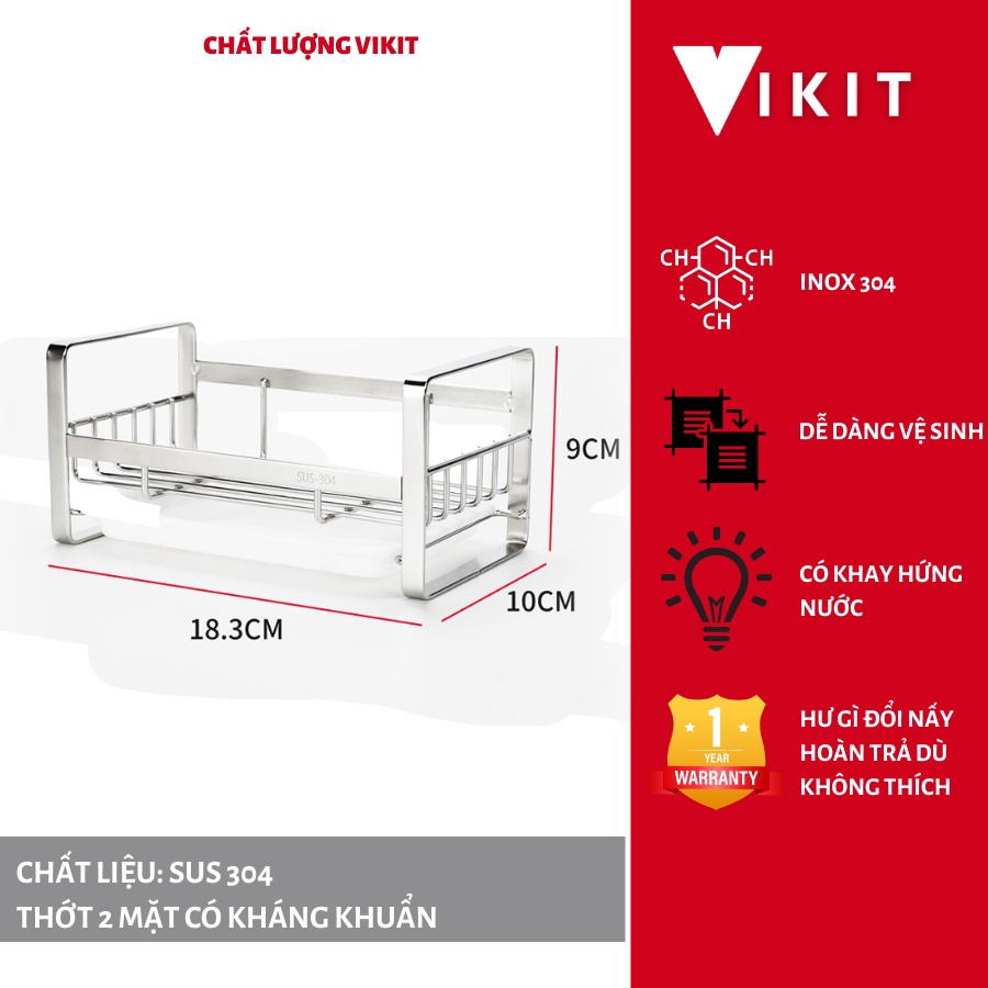 Kệ inox đựng miếng rửa bát đặt bàn inox sus 304 VIKIT MRB02