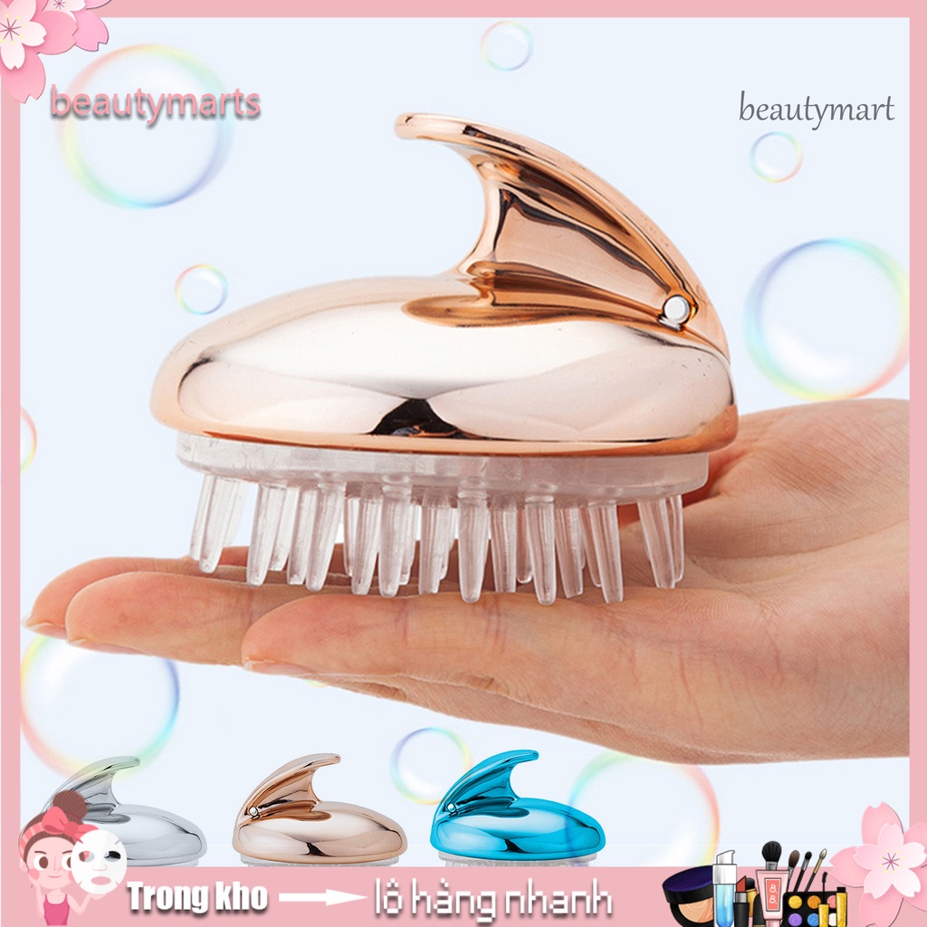 [Hàng mới về] Lược gội mát xa da đầu nhỏ gọn thiết kế răng lược silicon mềm mại chăm sóc làn da tiện dụng spa/tại nhà