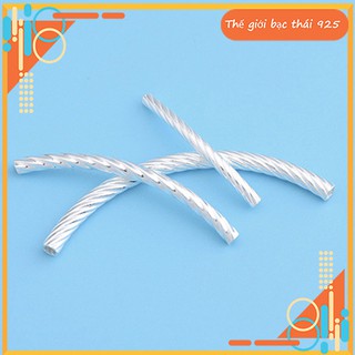 Ống bạc xoăn loại 2x30mm - Charm bạc ống xoăn 2x30mm