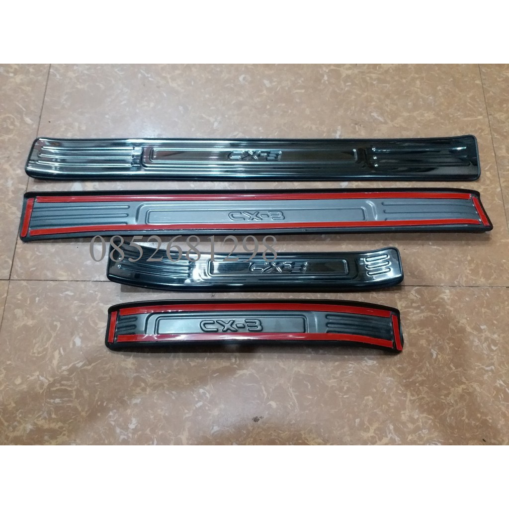 Bộ Nẹp Bước chân Trong + Ngoài và Nẹp cốp Trong + Ngoài Titan dùng cho Xe Mazda Cx3 (CX-3)