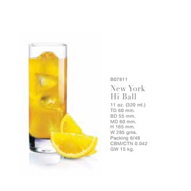 Bộ 6 Cốc Thủy Tinh Dáng Cao Thái Lan 320ml Ocean New York, Ly Thủy Tinh Uống Trà Cafe Chất Lượng Cao - B07811