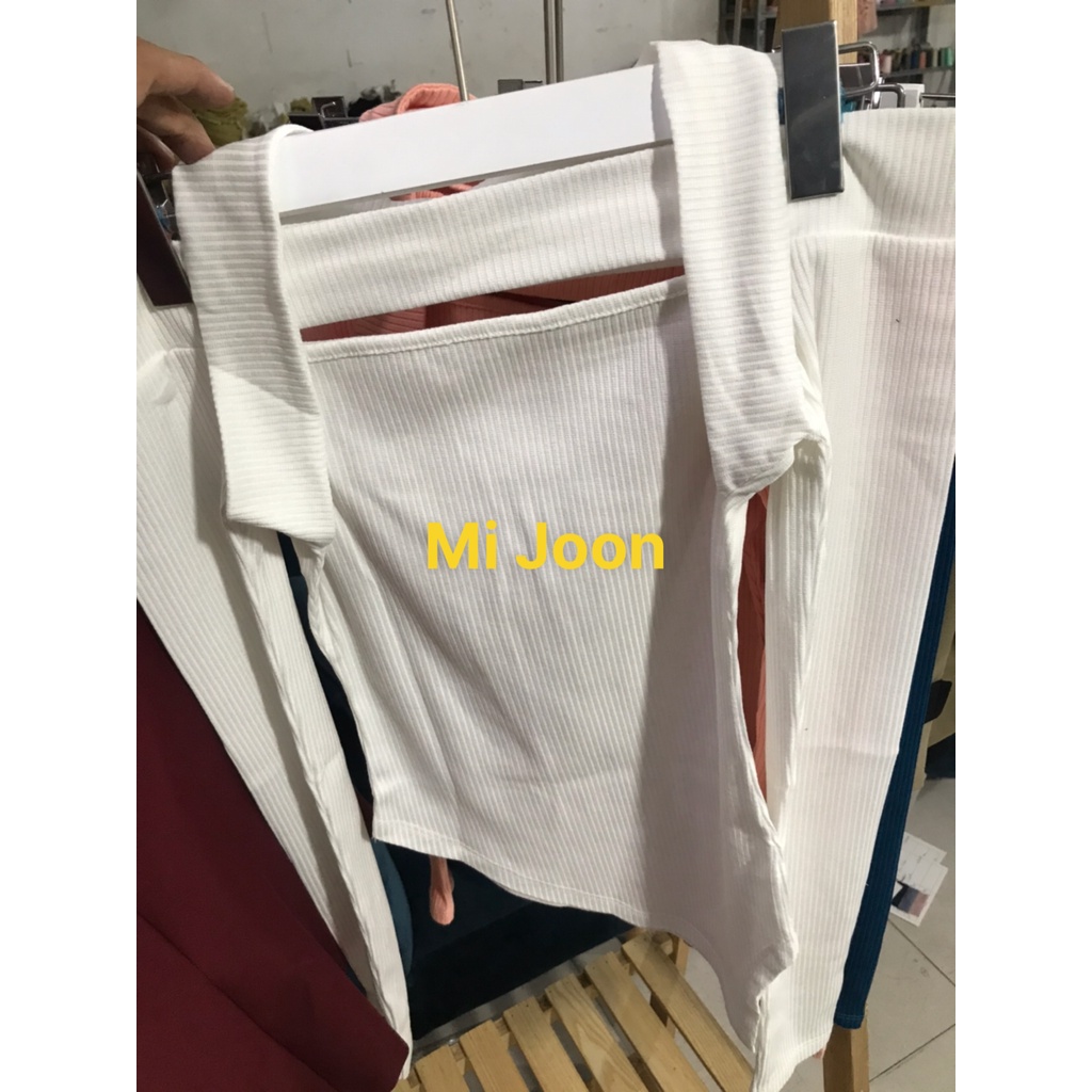 [ MI JOON ] Áo Thun Kiểu trễ Vai Dáng Ôm body khoét ngực sexy , chất bo gân cotton 100% co giãn 4c vải mát [S153]
