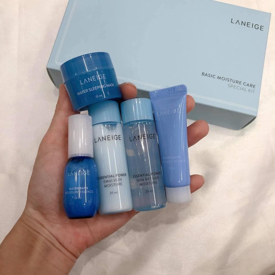 Set DƯỠNG ẨM làm TRẮNG DA Laneige mini Moisture Kit (5 món)