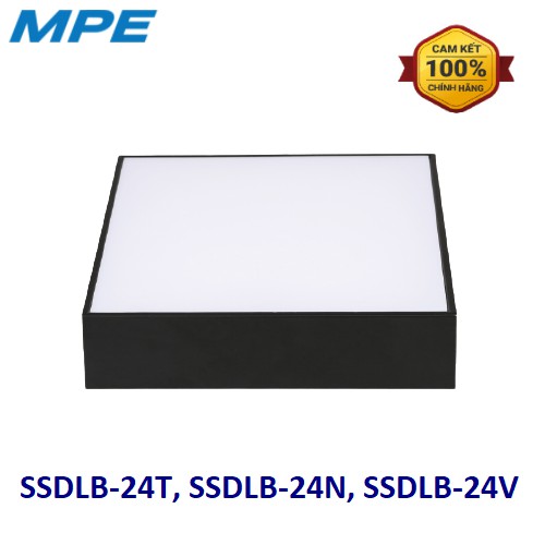 Đèn LED Downlight MPE SSDLB 32W Vuông Nổi Tràn Viền, Kích Thước 225x40mm, Màu Đen