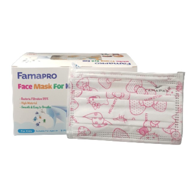 Combo 2 hộp khẩu trang y tế trẻ em kháng khuẩn 3 lớp Famapro max kid ( 50 cái /hộp )