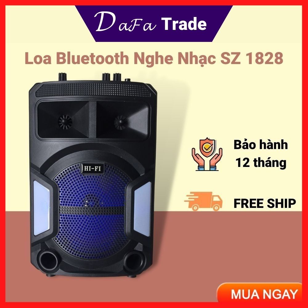 [Hàng Cao Cấp ] Loa Bluetooth Nghe Nhạc SZ1828 Công Suất Lớn Hát Karaoke Kết Nối USB Thẻ Nhớ Tặng kèm Micro