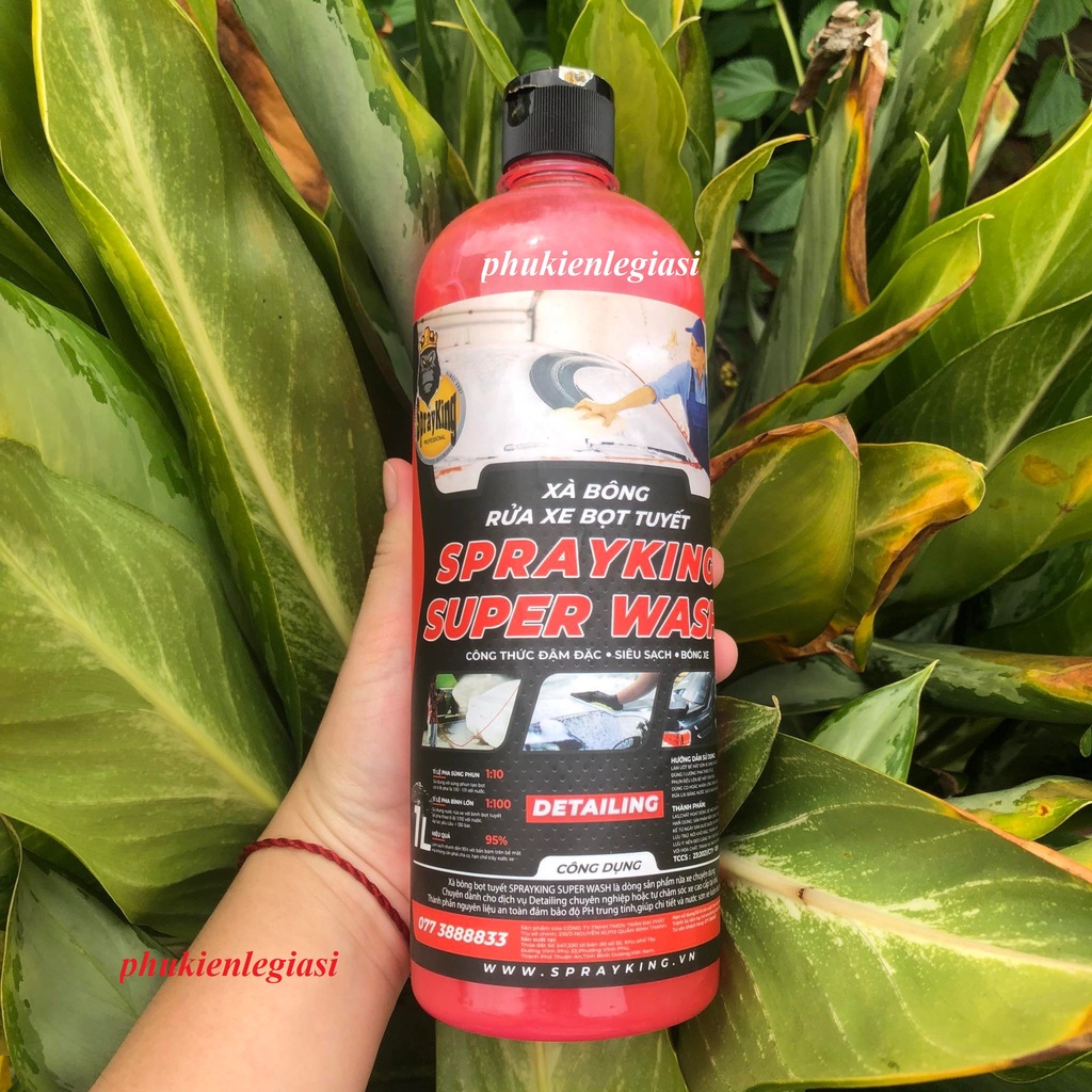 Xà Bông Xà Phòng Rửa Xe SPRAYKING siêu bọt tuyết chính hãng, an toàn 1L