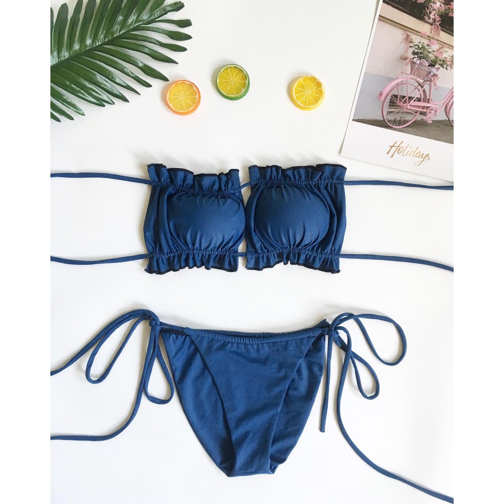 Bikini viền bèo cúp ngang(7 màu) | BigBuy360 - bigbuy360.vn