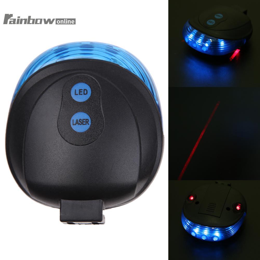 Đèn Led Cảnh Báo 5 Bóng 2 Tia Laser Cảnh Báo An Toàn Cho Xe Đạp