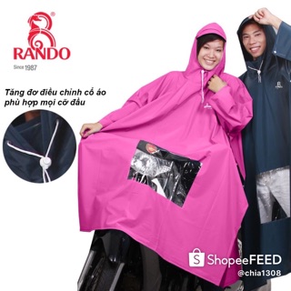 Áo mưa poncho cao cấp cổ rùa có kiếng đèn