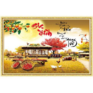 Tranh Đính Đá PHONG CẢNH GIA ĐÌNH HẠNH PHÚC Kt: 75cm x 55cm