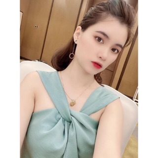 Áo xoắn ngực chất lụa siêu mát