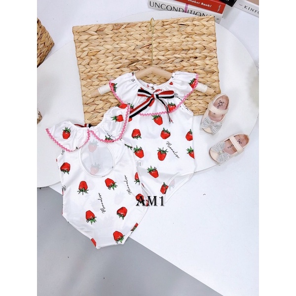 BIKINI BÉ GÁI, ĐỒ BƠI BÉ GÁI bộ liền thân kèm mũ HÌNH SỌC hàng cao cấp cho bé