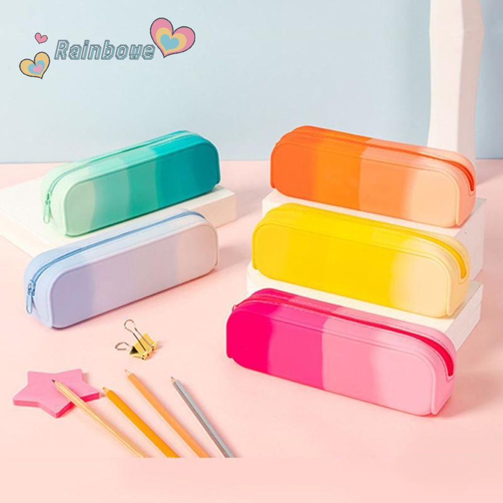 Bóp Viết Silicon Mềm Màu Gradient Cầu Vồng Sáng Tạo