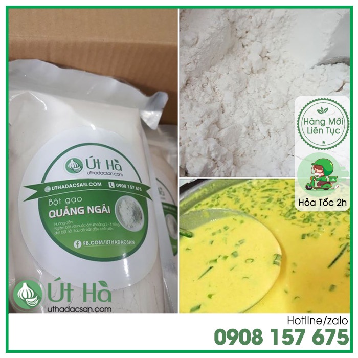 Bột Gạo Đúc Bánh Xèo Quảng Ngãi Túi Zip 1Kg Gạo Khô Tự Nhiên - Út Hà Đặc Sản