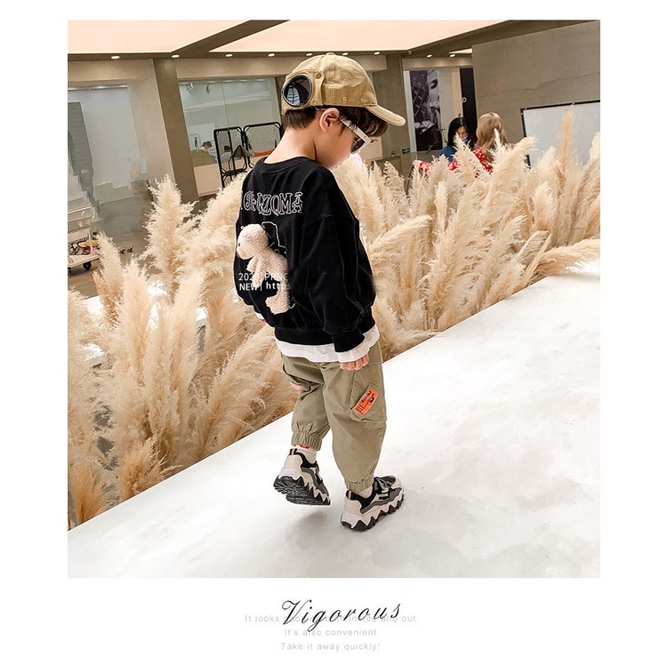 Quần Jogger Có Túi Chất Liệu Cotton Mềm Thời Trang Cho Bé Trai