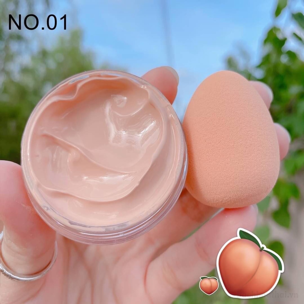 Kem nền chốnǥ nước chốnǥ nắng Kiss Beauty Peach foundation 6 in 1