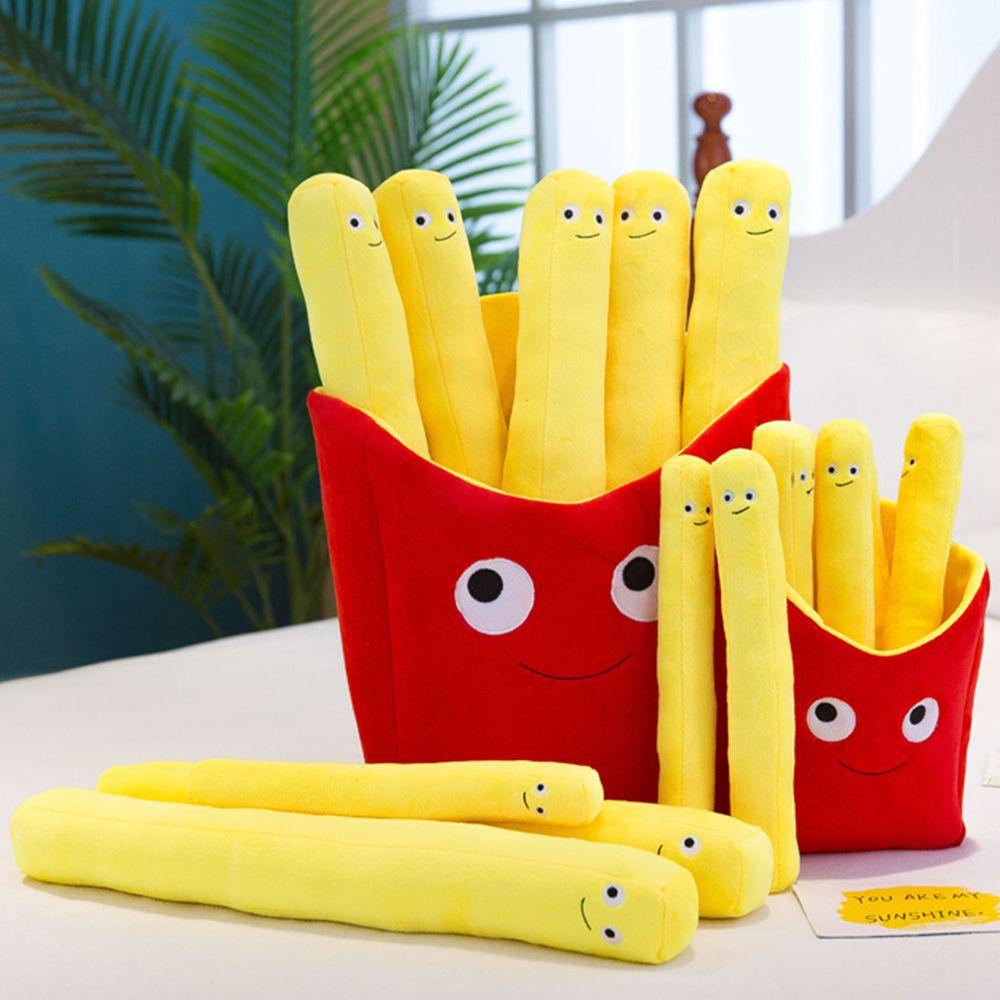 1 Gối Ôm Nhồi Bông Hình Đồ Ăn Chiên Hoạt Hình Vui Nhộn