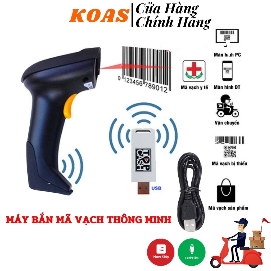 Máy Bắn Mã Vạch Không Dây Cao Cấp, Scan Cực Nhanh Bảo Hành Đổi Trả 12 Tháng