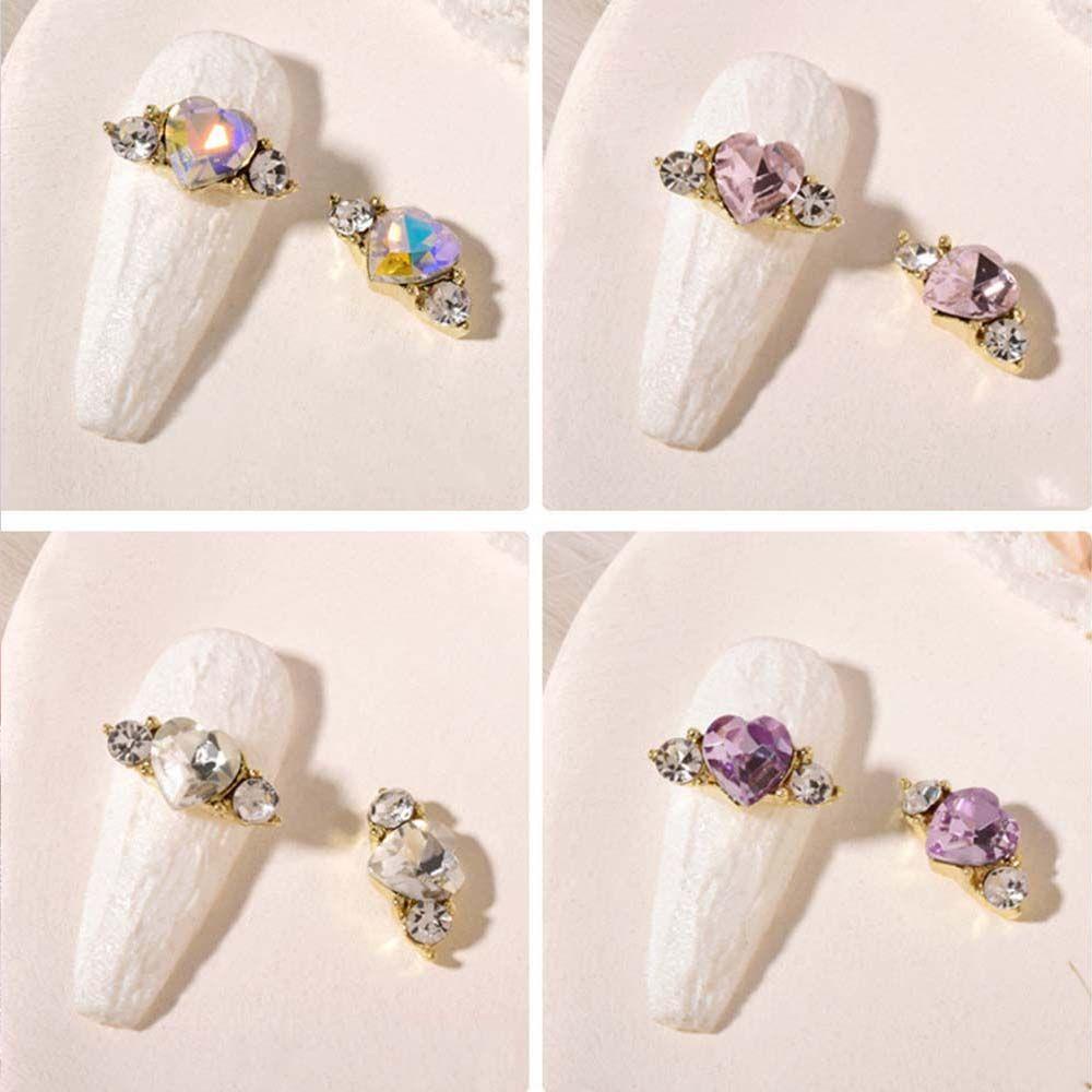 Phụ Kiện Trang Trí Móng Tay Hình Trái Tim Xinh Xắn|Phụ Kiện Trang Trí Móng Tay 3D Lấp Lánh Sang Trọng