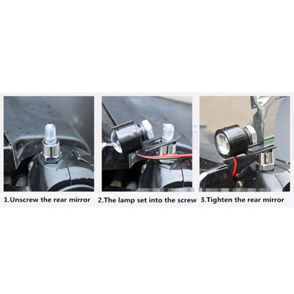 Set 2 đèn pha LED gắn tay lái xe mô tô