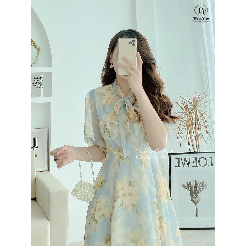 ĐẦM XÒE VOAN HOA SANG TRỌNG - THỜI TRANG TÔN DÁNG , SANG CHẢNH QUÝ PHÁI CHO CÁC NÀNG