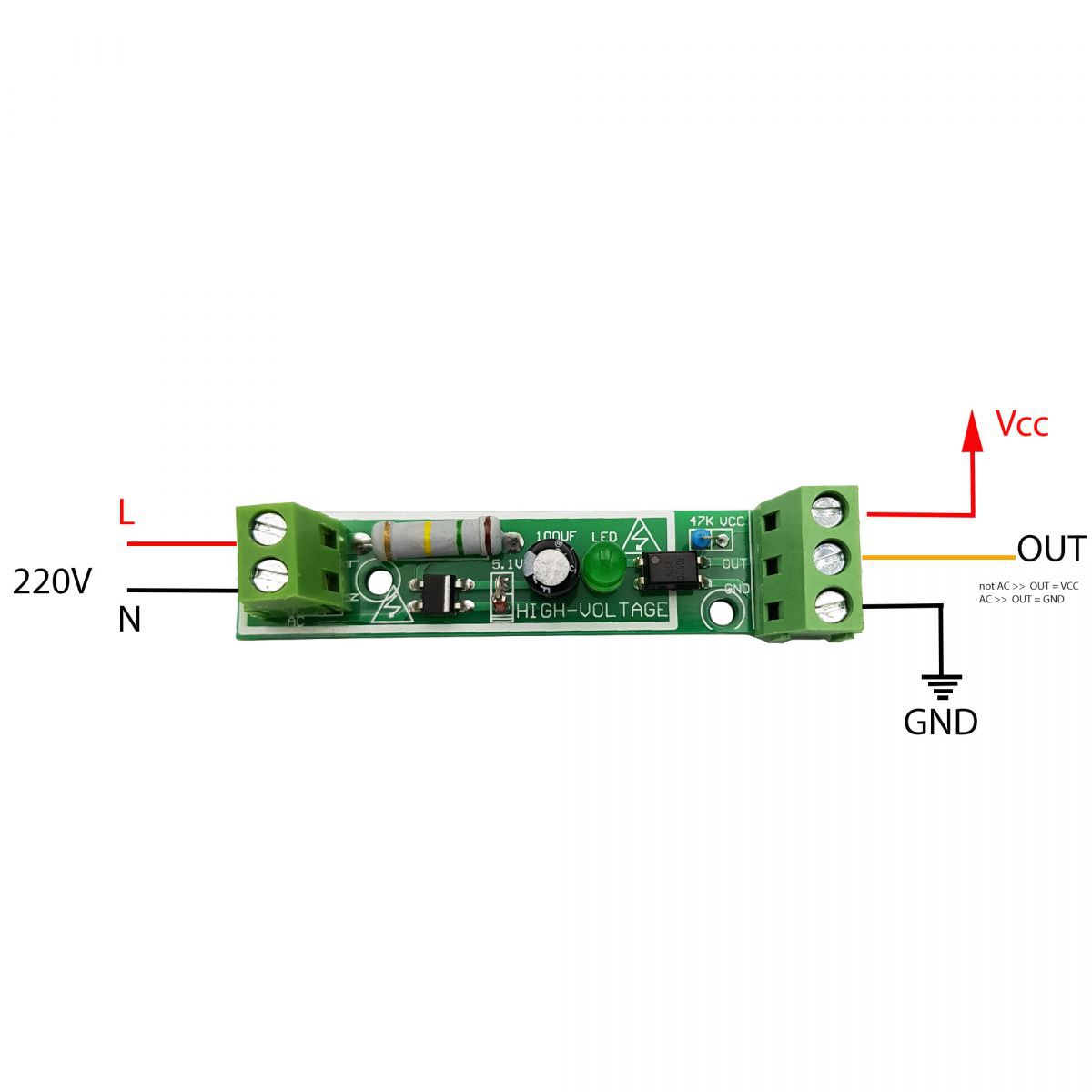 Module phát hiện điện áp 220V AC với Optocoupler cách ly 1 kênh - 3 kênh